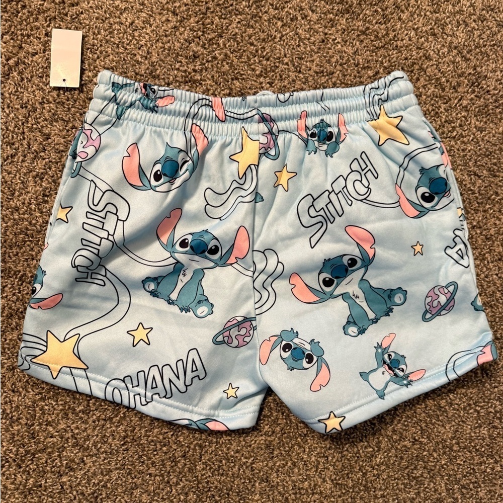 Disney Stitch Light Blue Lounge Shorts - Picture 2 of 5